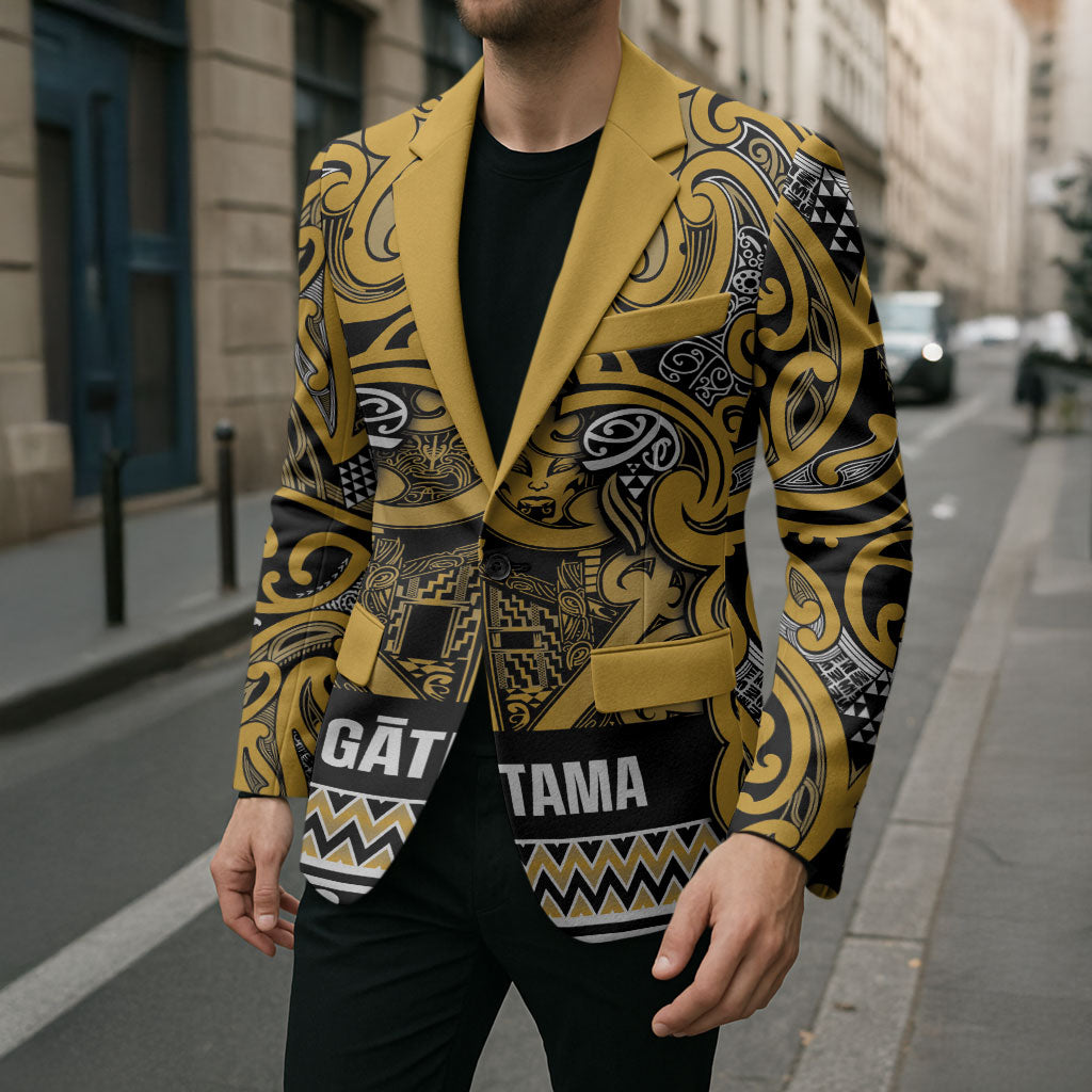 Aotearoa Iwi Ngāti Tama ki Te Waipounamu Trust Blazer Maori Wharenui House Tribal Pattern