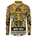 Aotearoa Iwi Ngāti Tama ki Te Waipounamu Trust Button Sweatshirt Maori Wharenui House Tribal Pattern