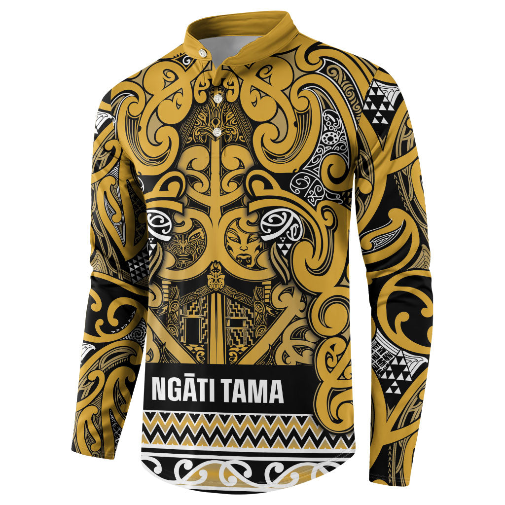 Aotearoa Iwi Ngāti Tama ki Te Waipounamu Trust Button Sweatshirt Maori Wharenui House Tribal Pattern