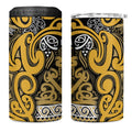 Aotearoa Iwi Ngāti Tama ki Te Waipounamu Trust 4 in 1 Can Cooler Tumbler Maori Wharenui House Tribal Pattern