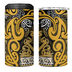 Aotearoa Iwi Ngāti Tama ki Te Waipounamu Trust 4 in 1 Can Cooler Tumbler Maori Wharenui House Tribal Pattern