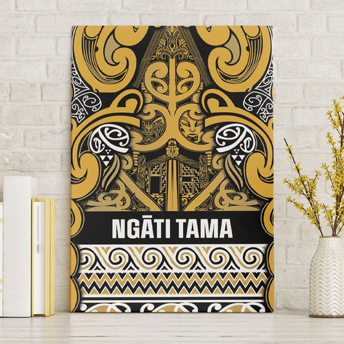 Aotearoa Iwi Ngāti Tama ki Te Waipounamu Trust Canvas Wall Art Maori Wharenui House Tribal Pattern