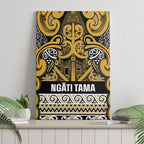 Aotearoa Iwi Ngāti Tama ki Te Waipounamu Trust Canvas Wall Art Maori Wharenui House Tribal Pattern
