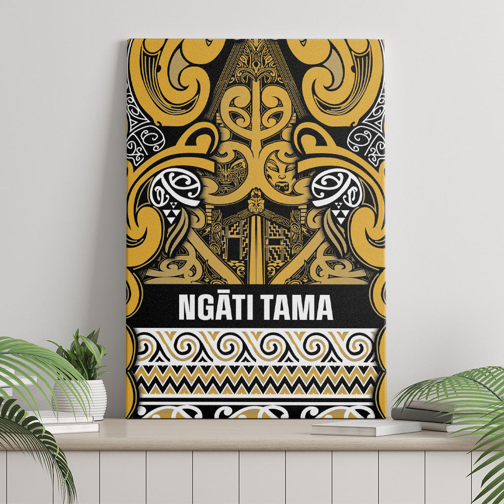 Aotearoa Iwi Ngāti Tama ki Te Waipounamu Trust Canvas Wall Art Maori Wharenui House Tribal Pattern