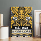 Aotearoa Iwi Ngāti Tama ki Te Waipounamu Trust Canvas Wall Art Maori Wharenui House Tribal Pattern