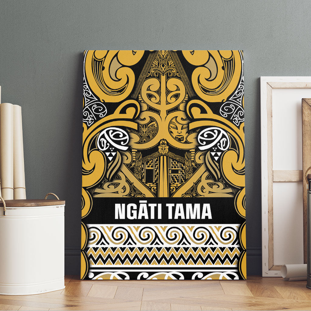 Aotearoa Iwi Ngāti Tama ki Te Waipounamu Trust Canvas Wall Art Maori Wharenui House Tribal Pattern