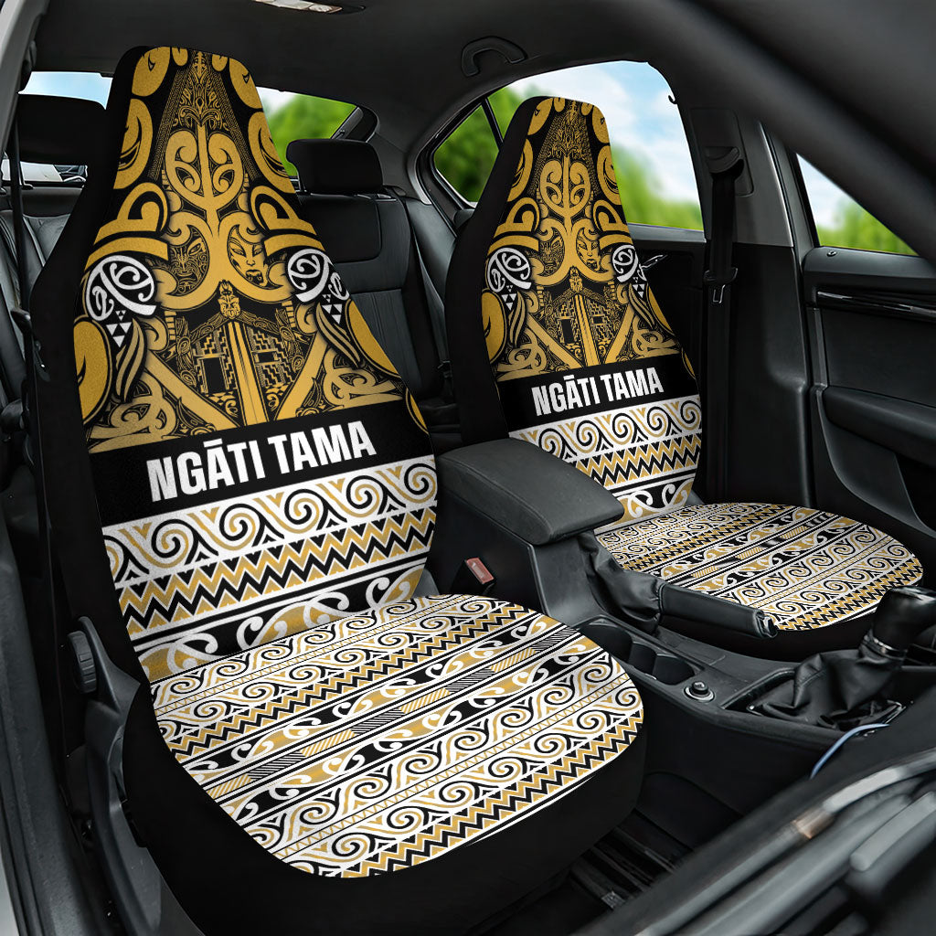 Aotearoa Iwi Ngāti Tama ki Te Waipounamu Trust Car Seat Cover Maori Wharenui House Tribal Pattern