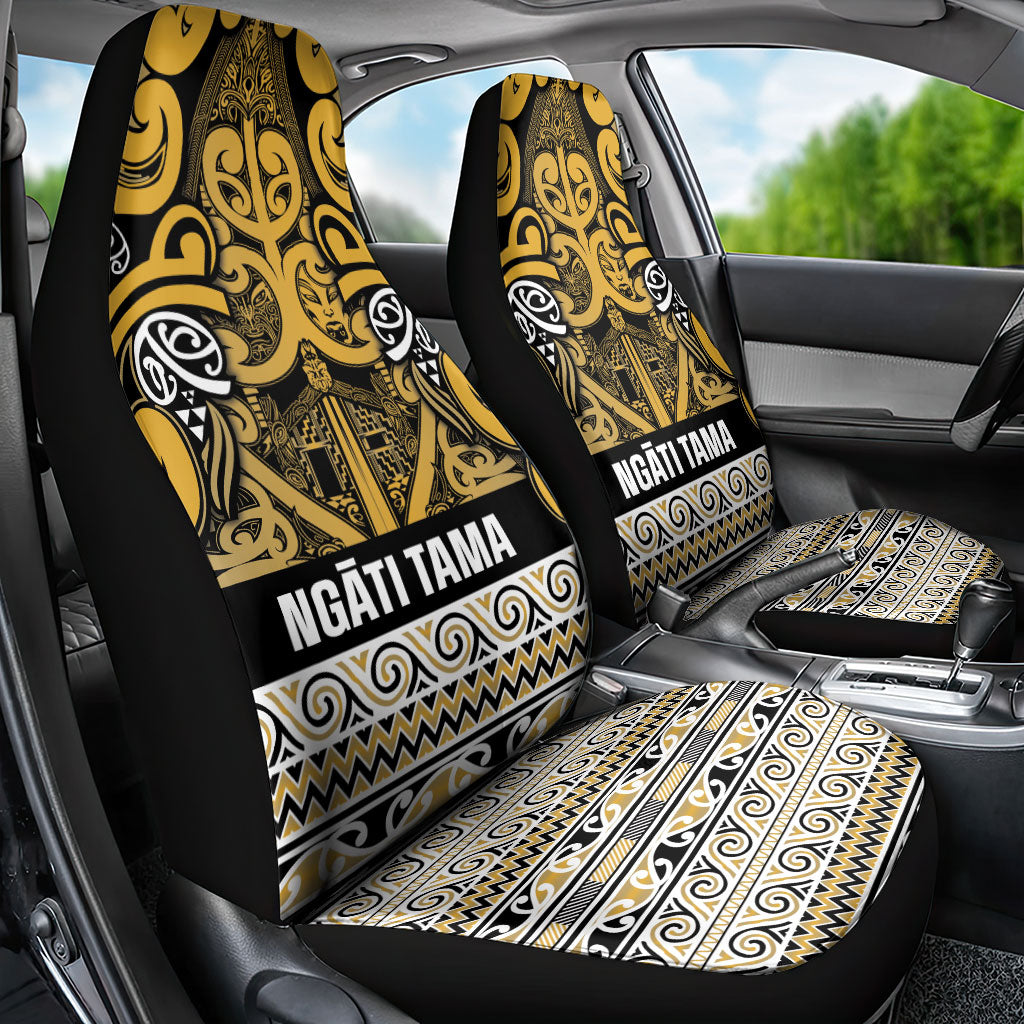 Aotearoa Iwi Ngāti Tama ki Te Waipounamu Trust Car Seat Cover Maori Wharenui House Tribal Pattern