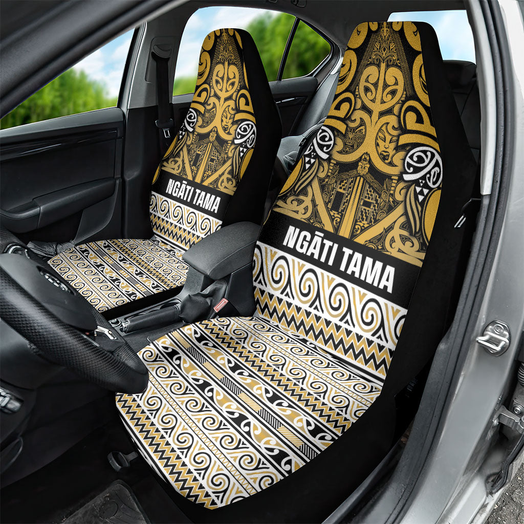 Aotearoa Iwi Ngāti Tama ki Te Waipounamu Trust Car Seat Cover Maori Wharenui House Tribal Pattern