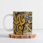 Aotearoa Iwi Ngāti Tama ki Te Waipounamu Trust Ceramic Mug Maori Wharenui House Tribal Pattern