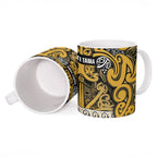 Aotearoa Iwi Ngāti Tama ki Te Waipounamu Trust Ceramic Mug Maori Wharenui House Tribal Pattern
