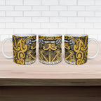 Aotearoa Iwi Ngāti Tama ki Te Waipounamu Trust Ceramic Mug Maori Wharenui House Tribal Pattern