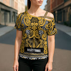Aotearoa Iwi Ngāti Tama ki Te Waipounamu Trust Cross Shoulder Shirt Maori Wharenui House Tribal Pattern