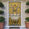 Aotearoa Iwi Ngāti Tama ki Te Waipounamu Trust Door Cover Maori Wharenui House Tribal Pattern