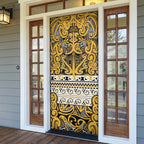 Aotearoa Iwi Ngāti Tama ki Te Waipounamu Trust Door Cover Maori Wharenui House Tribal Pattern