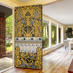 Aotearoa Iwi Ngāti Tama ki Te Waipounamu Trust Door Cover Maori Wharenui House Tribal Pattern