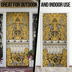 Aotearoa Iwi Ngāti Tama ki Te Waipounamu Trust Door Cover Maori Wharenui House Tribal Pattern