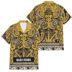 Aotearoa Iwi Ngāti Tama ki Te Waipounamu Trust Family Matching Mermaid Dress and Hawaiian Shirt Maori Wharenui House Tribal Pattern