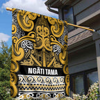 Aotearoa Iwi Ngāti Tama ki Te Waipounamu Trust Garden Flag Maori Wharenui House Tribal Pattern