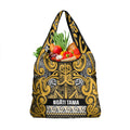 Aotearoa Iwi Ngāti Tama ki Te Waipounamu Trust Grocery Bag Maori Wharenui House Tribal Pattern