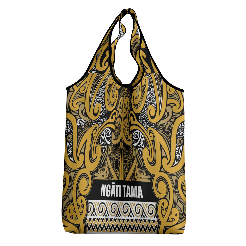 Aotearoa Iwi Ngāti Tama ki Te Waipounamu Trust Grocery Bag Maori Wharenui House Tribal Pattern