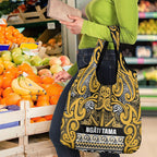 Aotearoa Iwi Ngāti Tama ki Te Waipounamu Trust Grocery Bag Maori Wharenui House Tribal Pattern