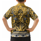 Aotearoa Iwi Ngāti Tama ki Te Waipounamu Trust Hawaiian Shirt Maori Wharenui House Tribal Pattern