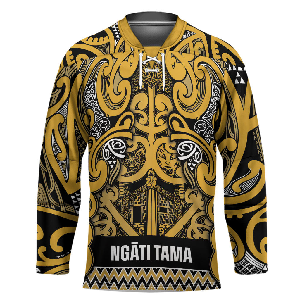 Aotearoa Iwi Ngāti Tama ki Te Waipounamu Trust Hockey Jersey Maori Wharenui House Tribal Pattern