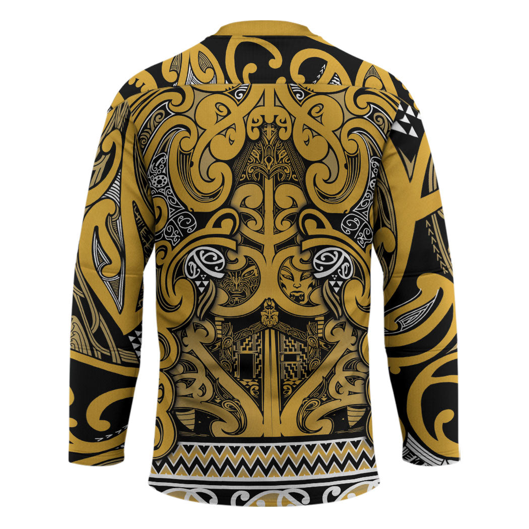 Aotearoa Iwi Ngāti Tama ki Te Waipounamu Trust Hockey Jersey Maori Wharenui House Tribal Pattern