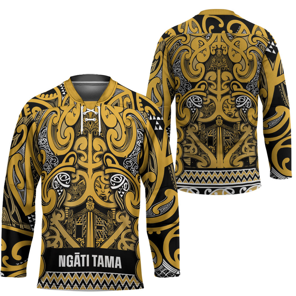 Aotearoa Iwi Ngāti Tama ki Te Waipounamu Trust Hockey Jersey Maori Wharenui House Tribal Pattern