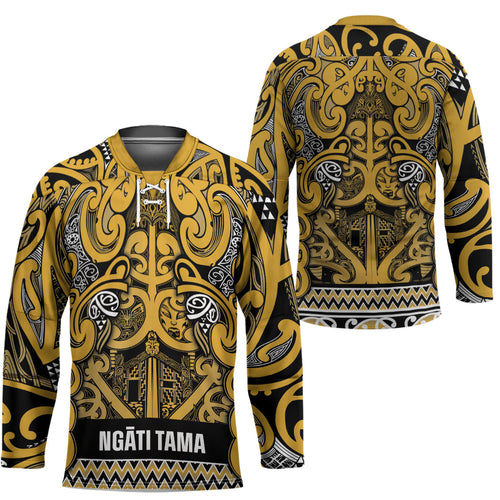 Aotearoa Iwi Ngāti Tama ki Te Waipounamu Trust Hockey Jersey Maori Wharenui House Tribal Pattern