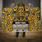 Aotearoa Iwi Ngāti Tama ki Te Waipounamu Trust Hooded Blanket Maori Wharenui House Tribal Pattern