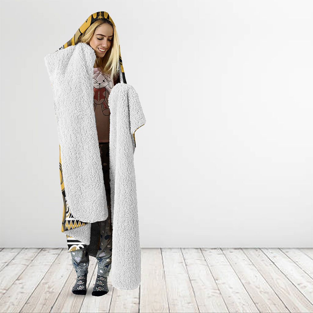 Aotearoa Iwi Ngāti Tama ki Te Waipounamu Trust Hooded Blanket Maori Wharenui House Tribal Pattern