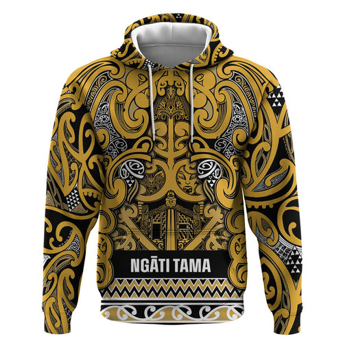 Aotearoa Iwi Ngāti Tama ki Te Waipounamu Trust Hoodie Maori Wharenui House Tribal Pattern
