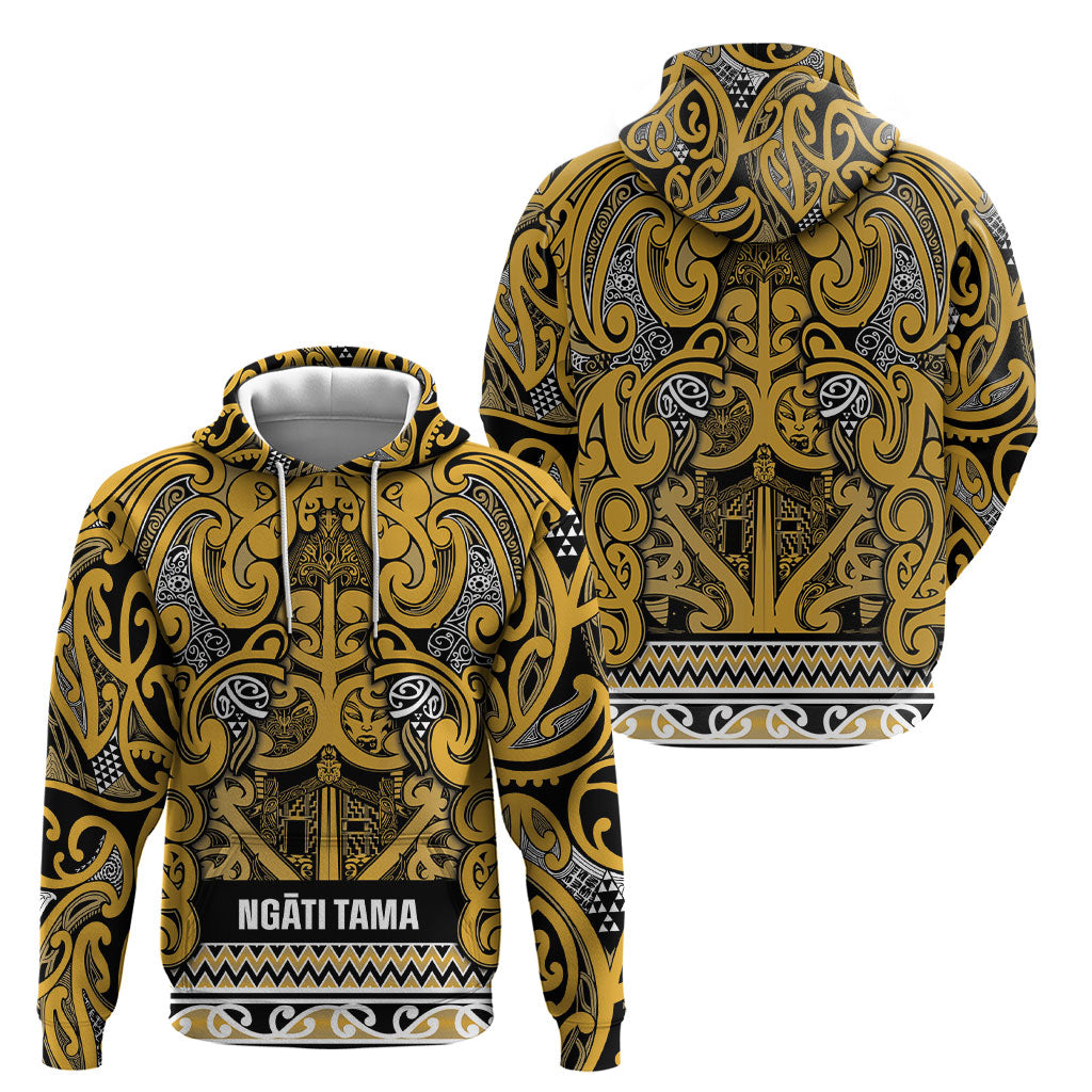 Aotearoa Iwi Ngāti Tama ki Te Waipounamu Trust Hoodie Maori Wharenui House Tribal Pattern