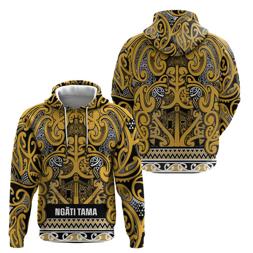 Aotearoa Iwi Ngāti Tama ki Te Waipounamu Trust Hoodie Maori Wharenui House Tribal Pattern