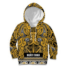 Aotearoa Iwi Ngāti Tama ki Te Waipounamu Trust Kid Hoodie Maori Wharenui House Tribal Pattern