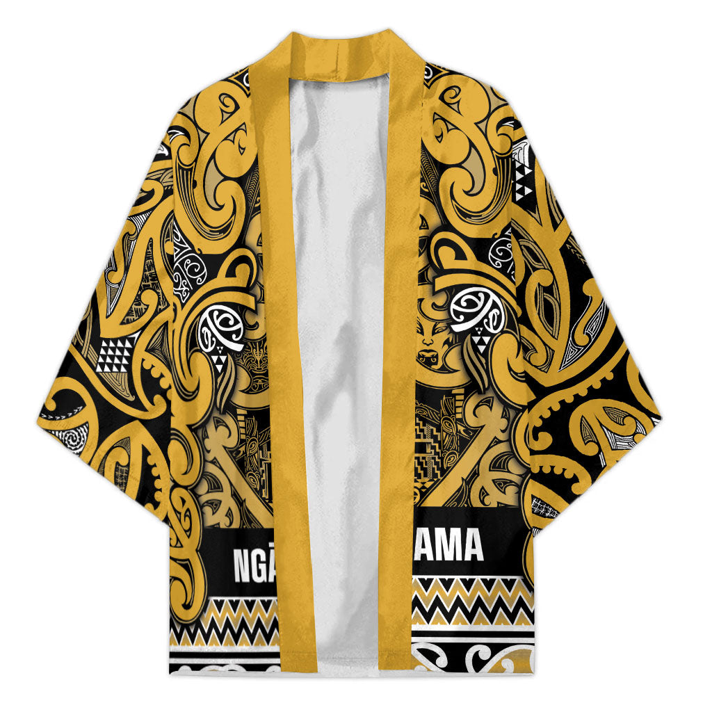 Aotearoa Iwi Ngāti Tama ki Te Waipounamu Trust Kimono Maori Wharenui House Tribal Pattern