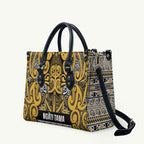 Aotearoa Iwi Ngāti Tama ki Te Waipounamu Trust Leather Bag Maori Wharenui House Tribal Pattern