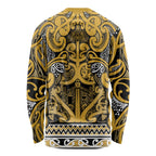Aotearoa Iwi Ngāti Tama ki Te Waipounamu Trust Long Sleeve Shirt Maori Wharenui House Tribal Pattern