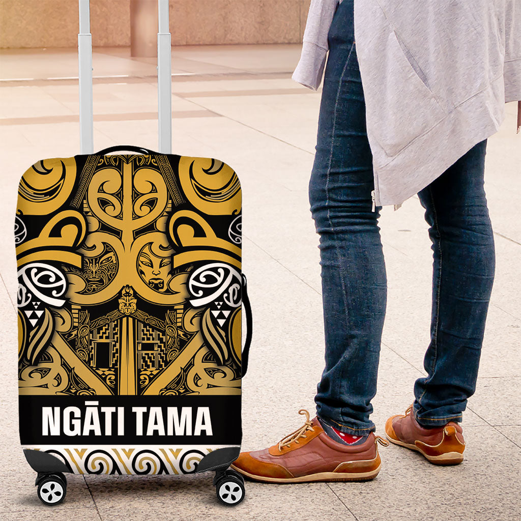 Aotearoa Iwi Ngāti Tama ki Te Waipounamu Trust Luggage Cover Maori Wharenui House Tribal Pattern