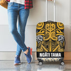 Aotearoa Iwi Ngāti Tama ki Te Waipounamu Trust Luggage Cover Maori Wharenui House Tribal Pattern