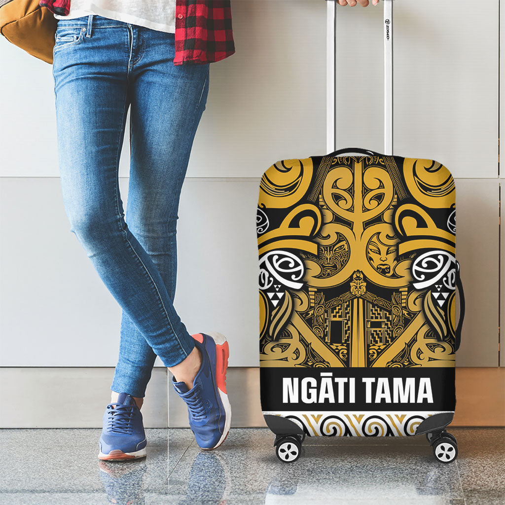 Aotearoa Iwi Ngāti Tama ki Te Waipounamu Trust Luggage Cover Maori Wharenui House Tribal Pattern