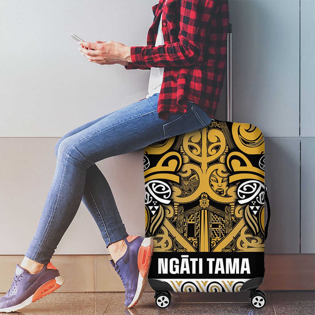 Aotearoa Iwi Ngāti Tama ki Te Waipounamu Trust Luggage Cover Maori Wharenui House Tribal Pattern