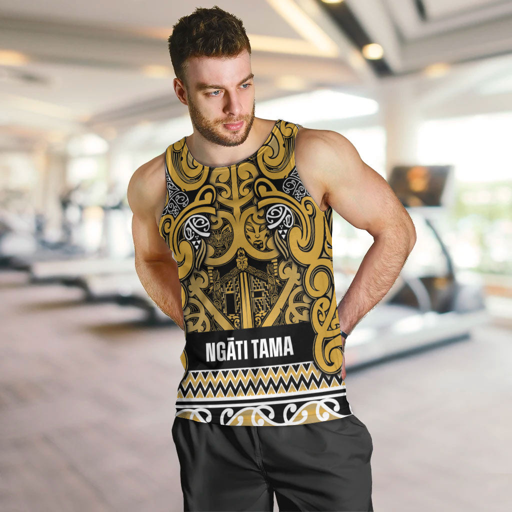 Aotearoa Iwi Ngāti Tama ki Te Waipounamu Trust Men Tank Top Maori Wharenui House Tribal Pattern