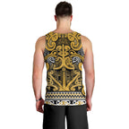 Aotearoa Iwi Ngāti Tama ki Te Waipounamu Trust Men Tank Top Maori Wharenui House Tribal Pattern