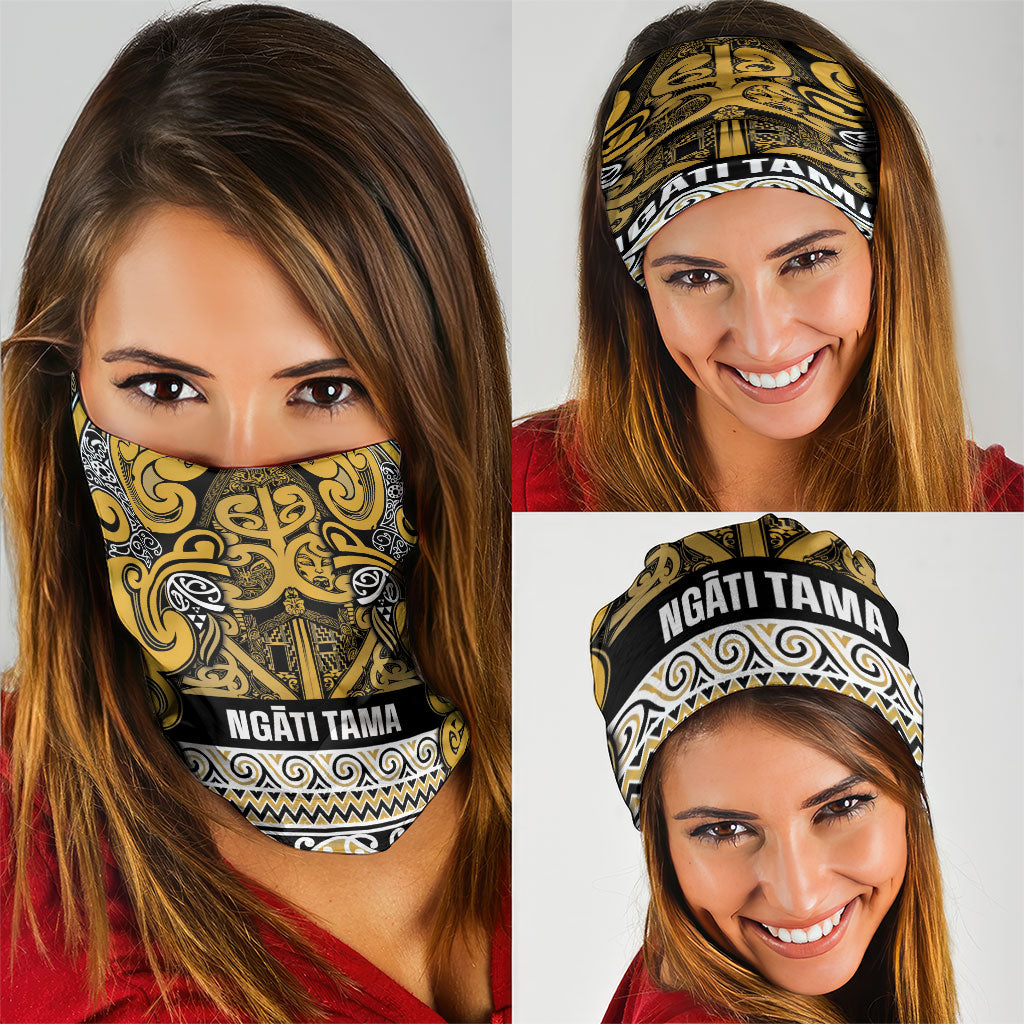 Aotearoa Iwi Ngāti Tama ki Te Waipounamu Trust Neck Gaiter Maori Wharenui House Tribal Pattern