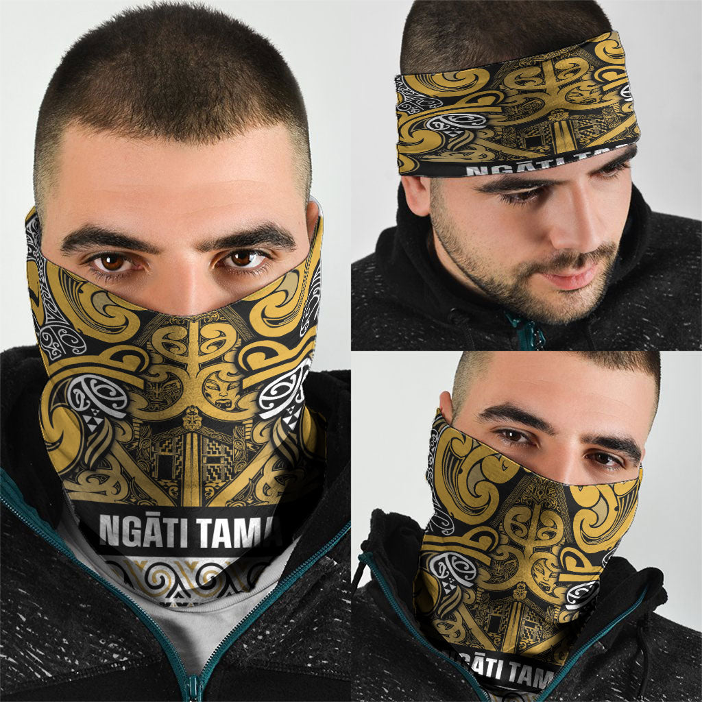 Aotearoa Iwi Ngāti Tama ki Te Waipounamu Trust Neck Gaiter Maori Wharenui House Tribal Pattern