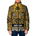 Aotearoa Iwi Ngāti Tama ki Te Waipounamu Trust Padded Jacket Maori Wharenui House Tribal Pattern
