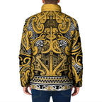 Aotearoa Iwi Ngāti Tama ki Te Waipounamu Trust Padded Jacket Maori Wharenui House Tribal Pattern